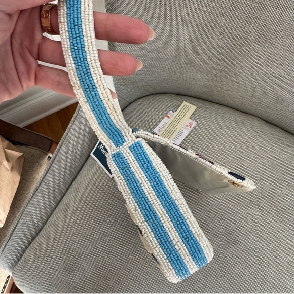 Made in India Striped Beaded Bag with Sea Animals - Picture 4 of 6